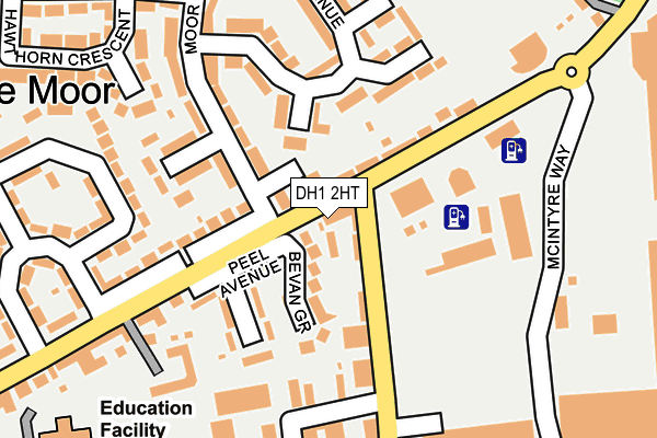 DH1 2HT map - OS OpenMap – Local (Ordnance Survey)