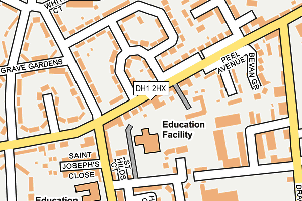 DH1 2HX map - OS OpenMap – Local (Ordnance Survey)