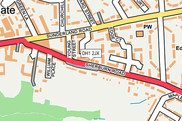 DH1 2JX map - OS OpenMap – Local (Ordnance Survey)