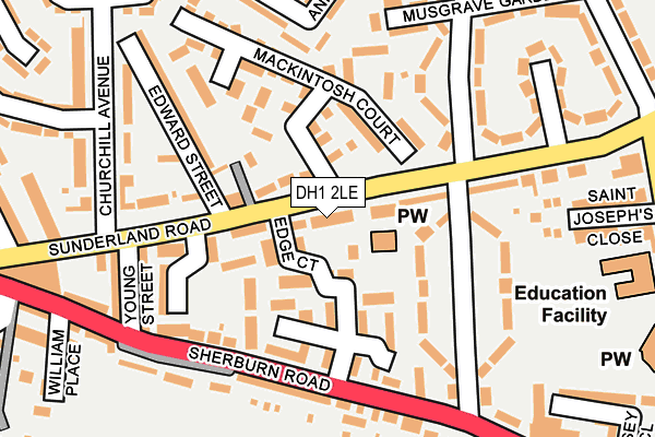 DH1 2LE map - OS OpenMap – Local (Ordnance Survey)