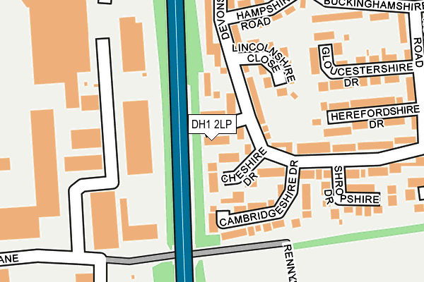 DH1 2LP map - OS OpenMap – Local (Ordnance Survey)