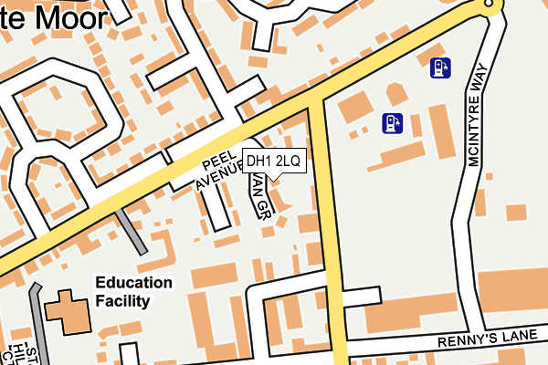DH1 2LQ map - OS OpenMap – Local (Ordnance Survey)