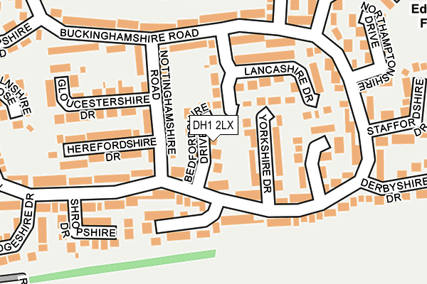 DH1 2LX map - OS OpenMap – Local (Ordnance Survey)