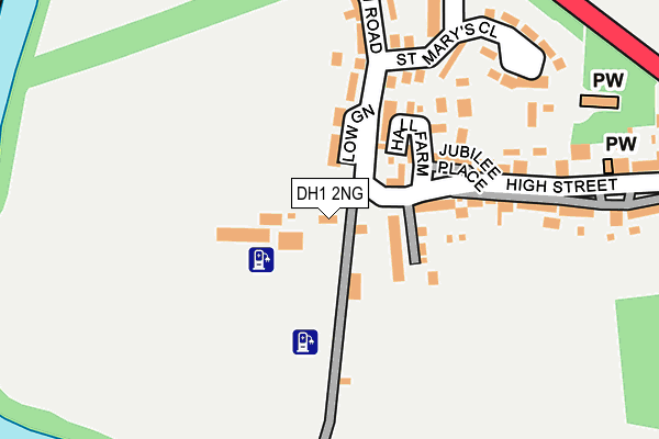 DH1 2NG map - OS OpenMap – Local (Ordnance Survey)