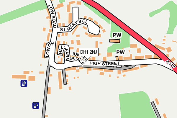 DH1 2NJ map - OS OpenMap – Local (Ordnance Survey)