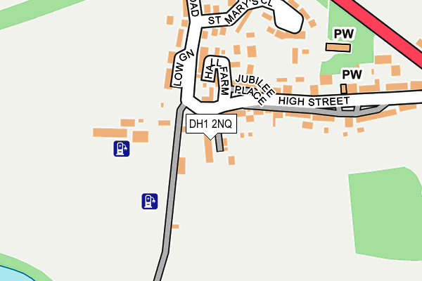 DH1 2NQ map - OS OpenMap – Local (Ordnance Survey)