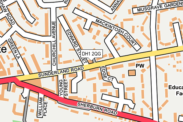 DH1 2QG map - OS OpenMap – Local (Ordnance Survey)