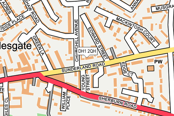 DH1 2QH map - OS OpenMap – Local (Ordnance Survey)
