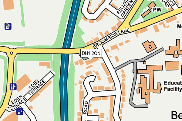 DH1 2QN map - OS OpenMap – Local (Ordnance Survey)