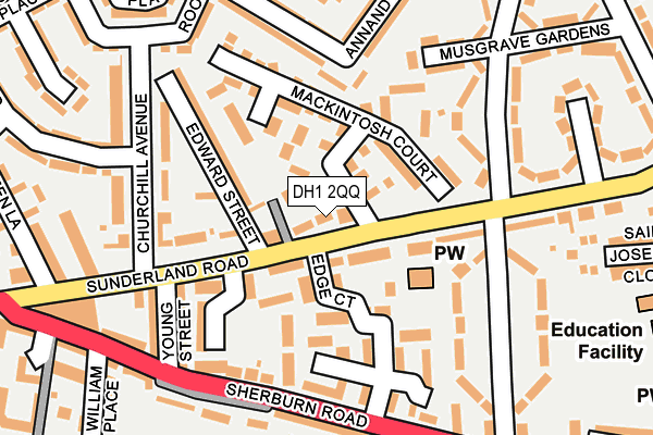 DH1 2QQ map - OS OpenMap – Local (Ordnance Survey)