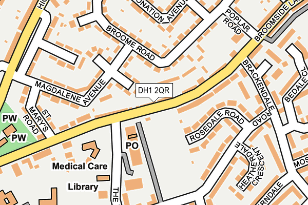 DH1 2QR map - OS OpenMap – Local (Ordnance Survey)