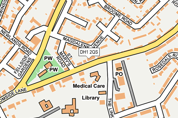 DH1 2QS map - OS OpenMap – Local (Ordnance Survey)