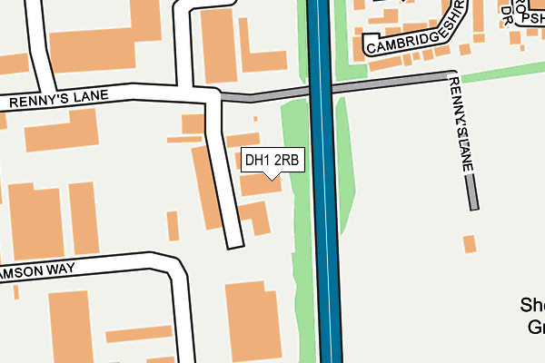 DH1 2RB map - OS OpenMap – Local (Ordnance Survey)
