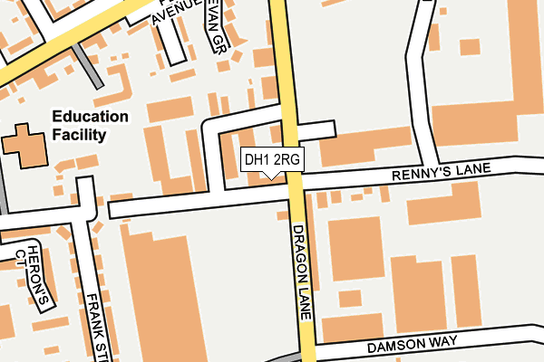 DH1 2RG map - OS OpenMap – Local (Ordnance Survey)