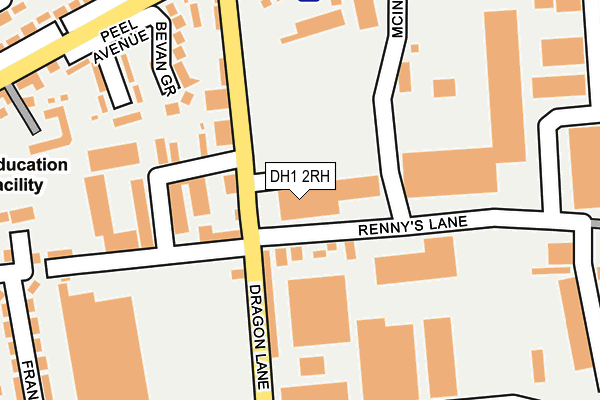 DH1 2RH map - OS OpenMap – Local (Ordnance Survey)