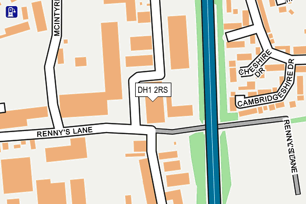 DH1 2RS map - OS OpenMap – Local (Ordnance Survey)