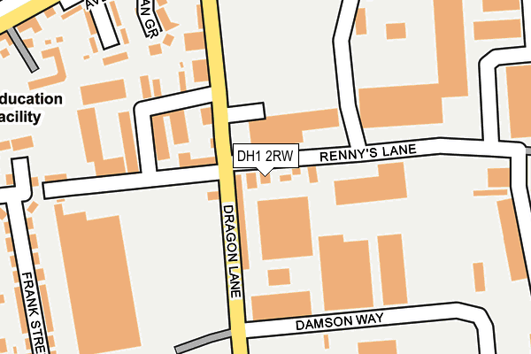 DH1 2RW map - OS OpenMap – Local (Ordnance Survey)