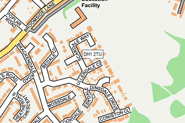 DH1 2TU map - OS OpenMap – Local (Ordnance Survey)