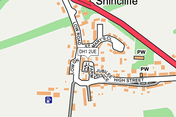 DH1 2UE map - OS OpenMap – Local (Ordnance Survey)