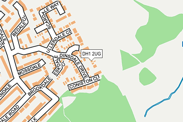 DH1 2UG map - OS OpenMap – Local (Ordnance Survey)