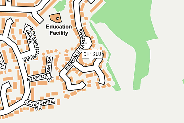 DH1 2UJ map - OS OpenMap – Local (Ordnance Survey)