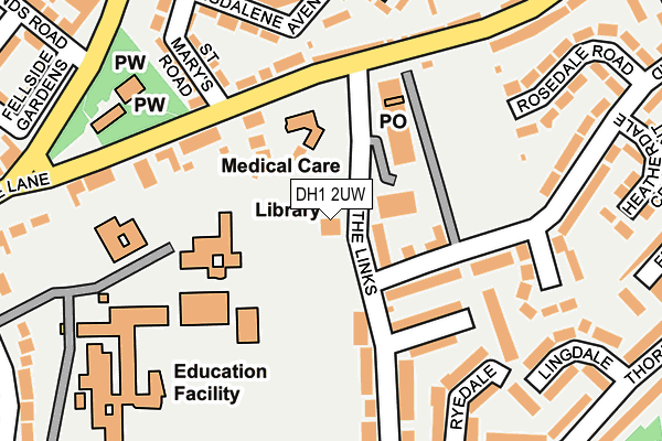 DH1 2UW map - OS OpenMap – Local (Ordnance Survey)