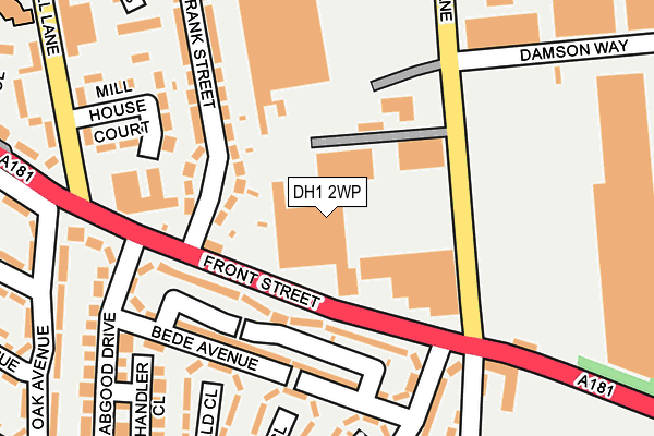 DH1 2WP map - OS OpenMap – Local (Ordnance Survey)