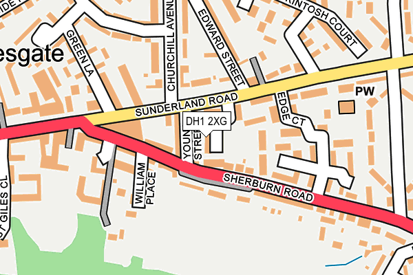DH1 2XG map - OS OpenMap – Local (Ordnance Survey)