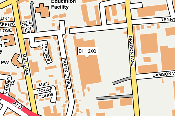 DH1 2XQ map - OS OpenMap – Local (Ordnance Survey)