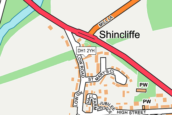 DH1 2YH map - OS OpenMap – Local (Ordnance Survey)