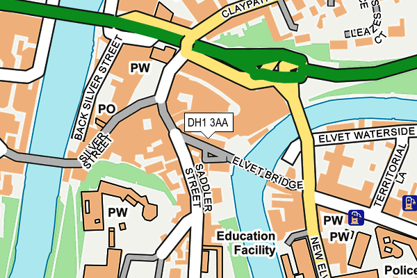 DH1 3AA map - OS OpenMap – Local (Ordnance Survey)