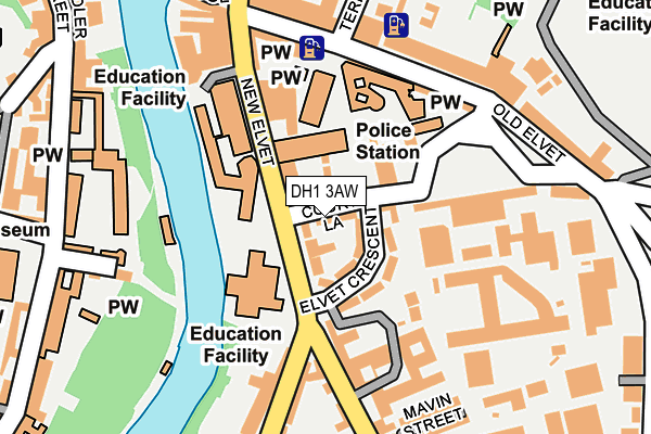 DH1 3AW map - OS OpenMap – Local (Ordnance Survey)