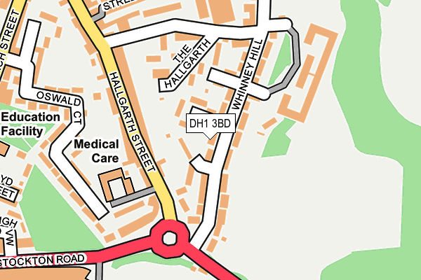 DH1 3BD map - OS OpenMap – Local (Ordnance Survey)