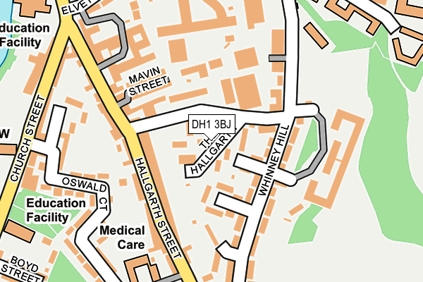 DH1 3BJ map - OS OpenMap – Local (Ordnance Survey)