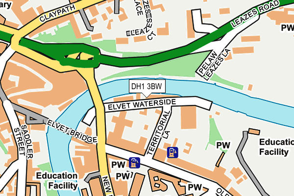 DH1 3BW map - OS OpenMap – Local (Ordnance Survey)