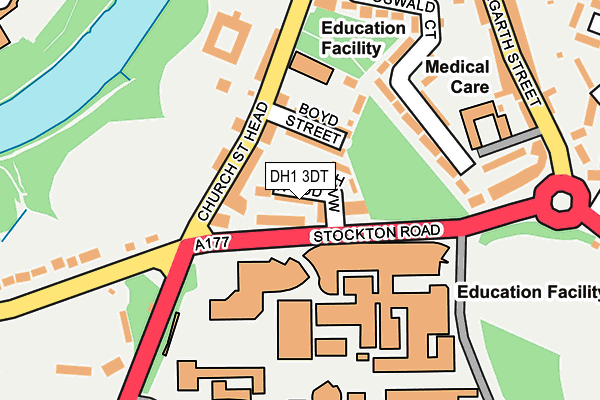 DH1 3DT map - OS OpenMap – Local (Ordnance Survey)