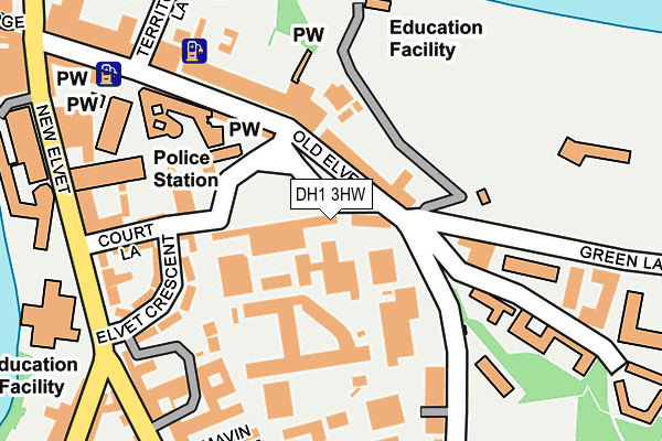 DH1 3HW map - OS OpenMap – Local (Ordnance Survey)