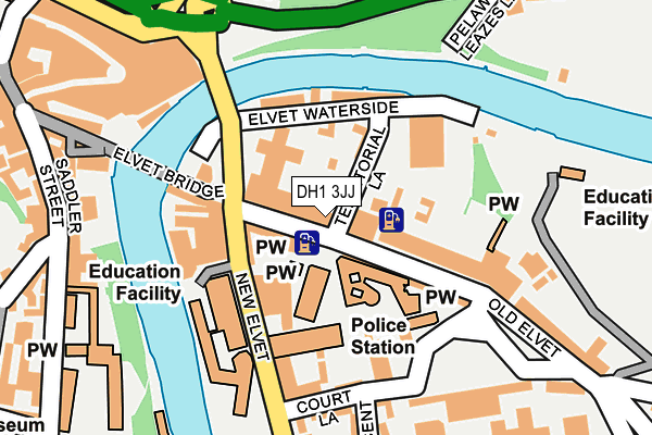DH1 3JJ map - OS OpenMap – Local (Ordnance Survey)