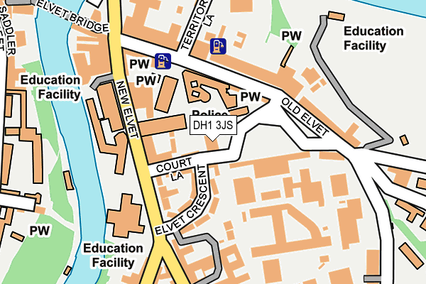DH1 3JS map - OS OpenMap – Local (Ordnance Survey)
