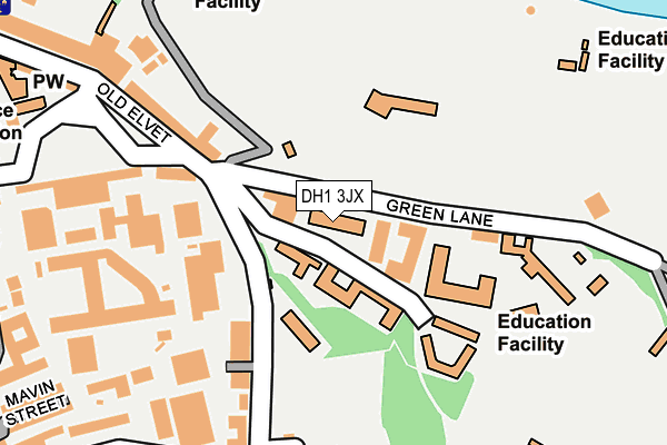 DH1 3JX map - OS OpenMap – Local (Ordnance Survey)