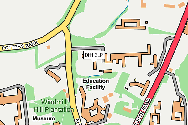 DH1 3LP map - OS OpenMap – Local (Ordnance Survey)