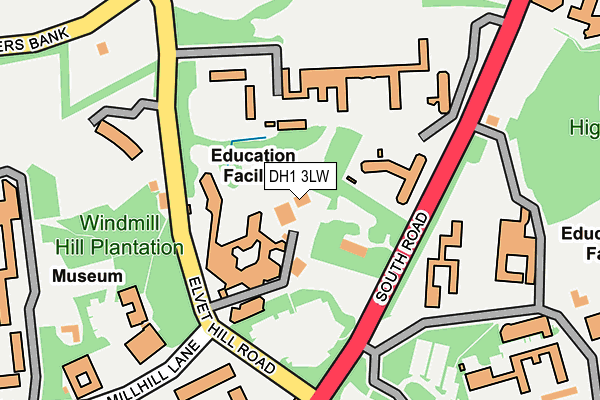 DH1 3LW map - OS OpenMap – Local (Ordnance Survey)