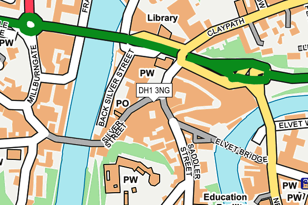 DH1 3NG map - OS OpenMap – Local (Ordnance Survey)