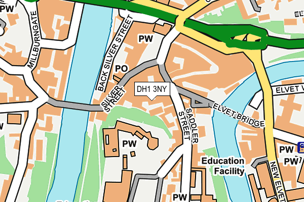 DH1 3NY map - OS OpenMap – Local (Ordnance Survey)
