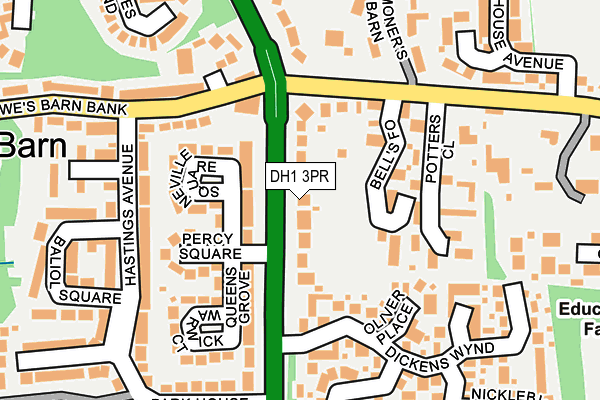 DH1 3PR map - OS OpenMap – Local (Ordnance Survey)