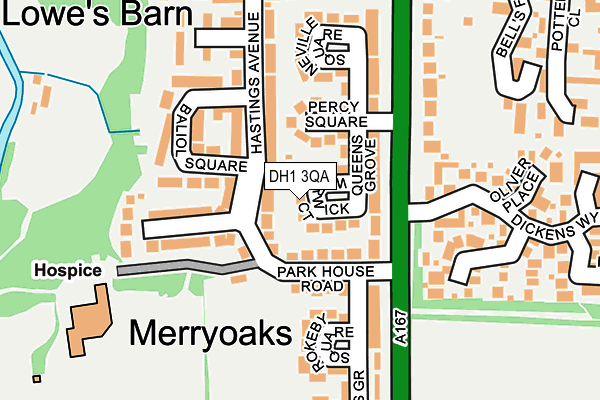 DH1 3QA map - OS OpenMap – Local (Ordnance Survey)