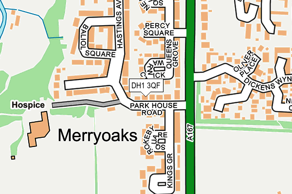 DH1 3QF map - OS OpenMap – Local (Ordnance Survey)