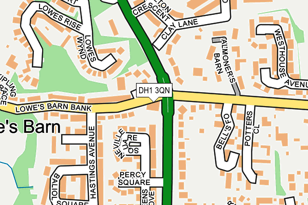 DH1 3QN map - OS OpenMap – Local (Ordnance Survey)