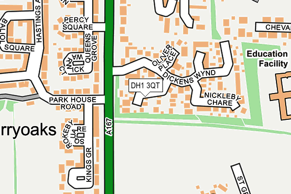 DH1 3QT map - OS OpenMap – Local (Ordnance Survey)
