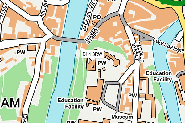 DH1 3RW map - OS OpenMap – Local (Ordnance Survey)